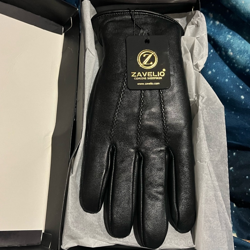 Zavelio leather and sheepskin gloves